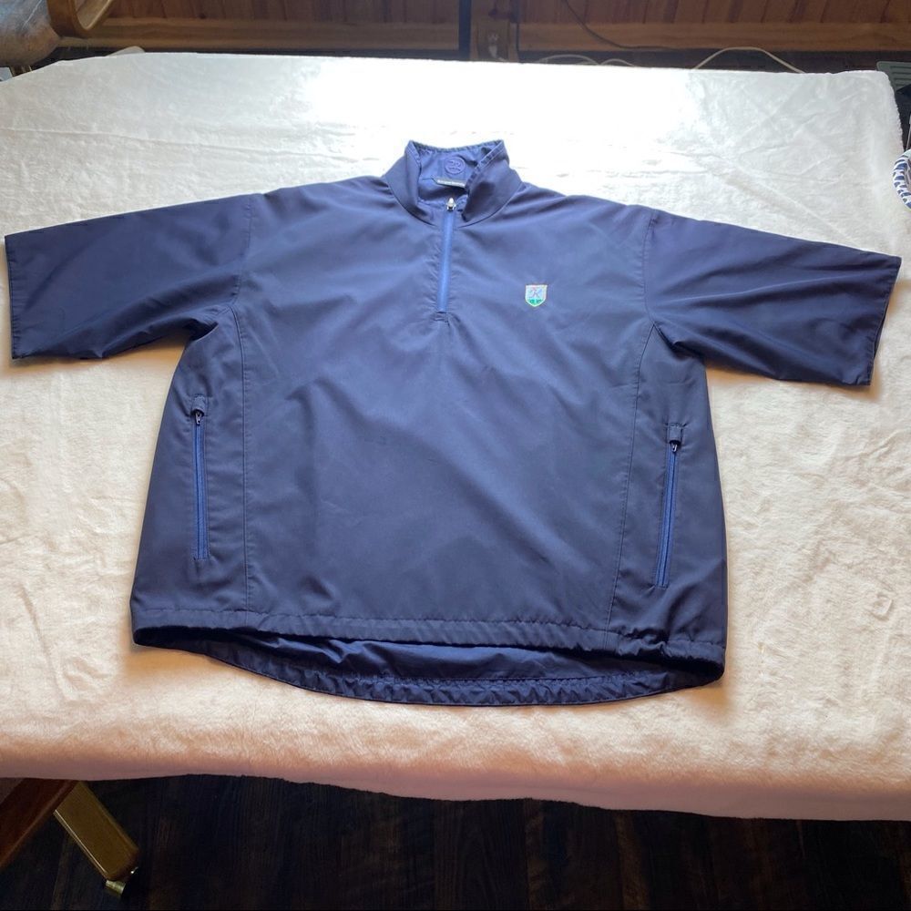 Zero Resistance Dark Blue Half Sleeve 1/4 Zip Water Resistant Pullover Size Med